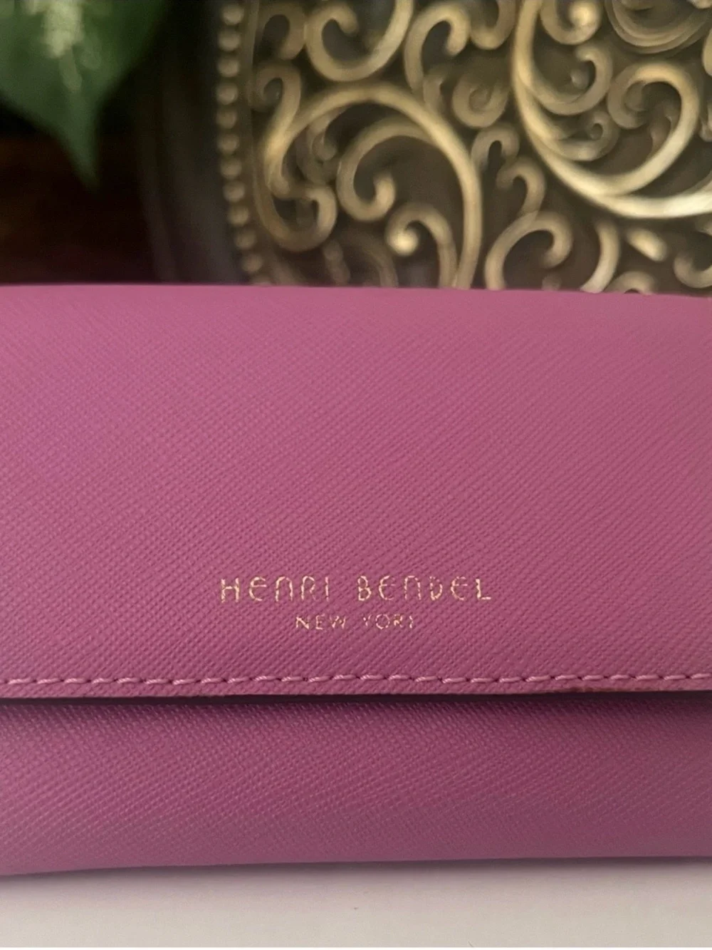 Henri Bendel Saffiano Leather Compact Wallet